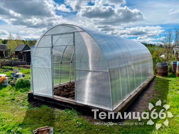 Теплица Рада Астра Премиум, оцинкованный профиль 20х30, покрытие из поликарбоната, шириной 3 метра (шаг 1 м)